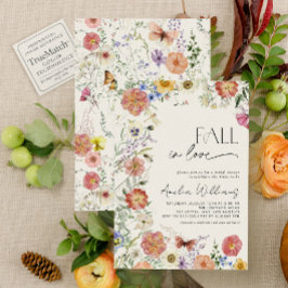 Invitation Fall In Love Pressed Wildflower Bridal Shower
