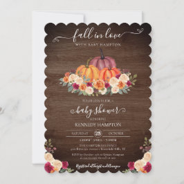 Invitation Fall in Love - Rustic Citrouille Autumn Baby showe