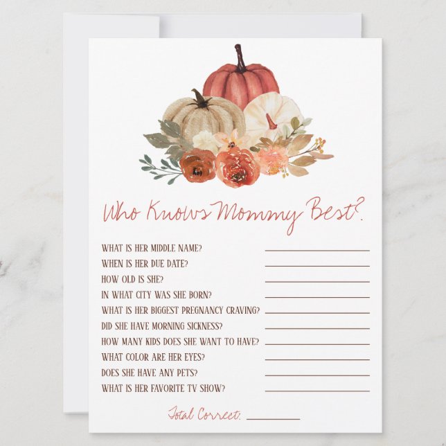 Invitation Fall in Love Who Knows Maman meilleur jeu de Baby  (Devant)