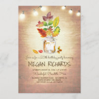 Fall Leaves Mason Jar Rustic Anniversaire Party