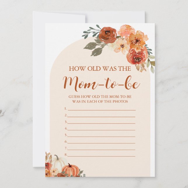 Invitation Fall Little Citrouille Quel Âge Avait La Maman-to- (Devant)