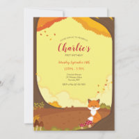 Fall Little Fox Frame Anniversaire