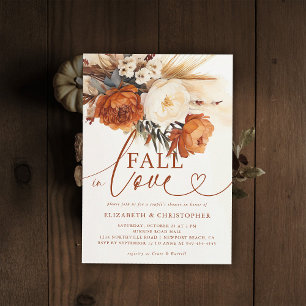 Invitation Fall Love Terracotta Pampas Floral Couple Douche