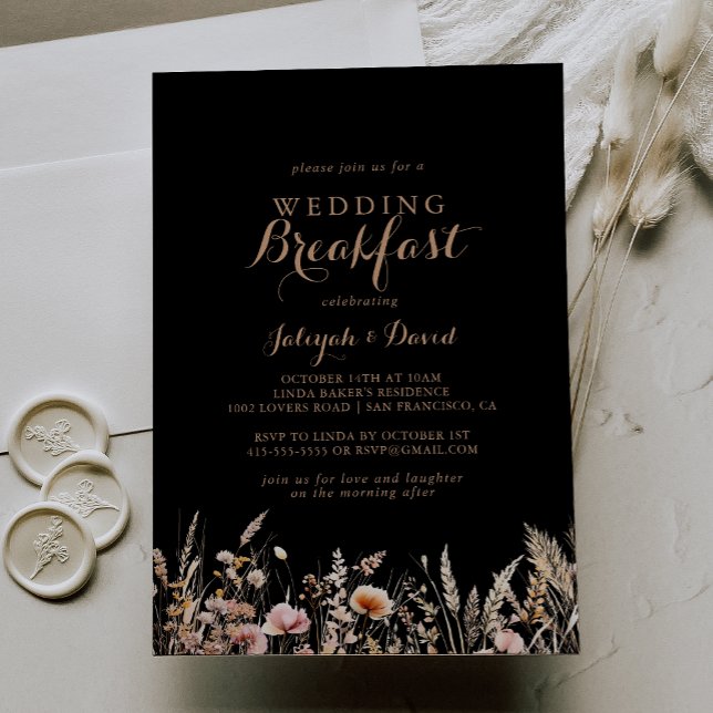 Invitation Fall Meadow Wild Floral Mariage Breakfast (Créateur téléchargé)