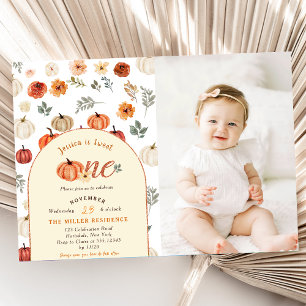 Invitation Fall Rustic Sweet One BIrthay Party Photo