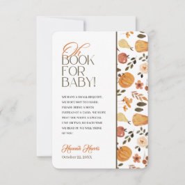 Invitation Fall Theme Baby Shower Book Enclosure Card