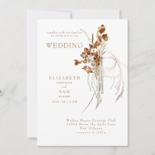 Invitation Fall Wispy Boho White avec Mariage