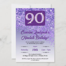 Falling Purple Parties scintillant 90th Birthday P