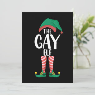 Invitation Famille arc-en-ciel LGBTQ de lutin gay tenue de No
