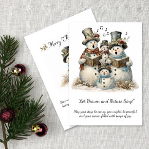 Invitation Famille de bonhomme de neige chantant des chants d