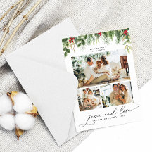 Famille de Noël 3collage Photo Frame Holiday Card