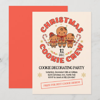 Invitation Famille d'équipage de cookies de Noël
