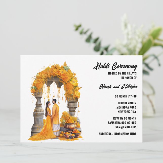 Invitation Famille des bénédictions pré-mariages de fleurs tu (Debout devant)