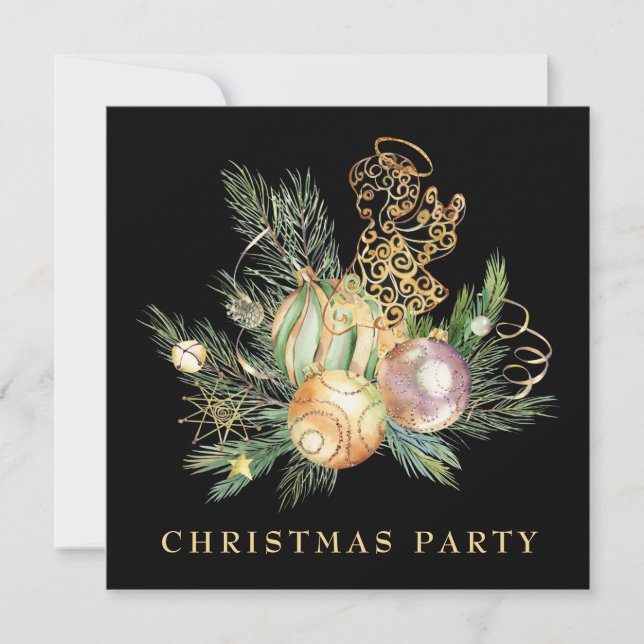 Invitation *~* Famille Entreprise AP20 * Fête de Noël Ange (Devant)