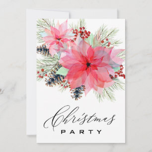 Invitation * Famille Entreprise AP20 Poinsettia fête de Noël