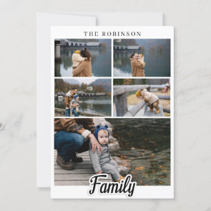 Invitation Famille personnalisée Élégant Texte moderne noir e