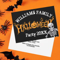 Famille personnalisée Halloween Parti annuel Skele