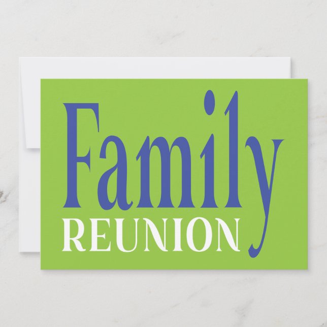 Invitation Famille Reunion Bold Modern Blue Green (Devant)