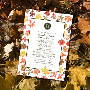 Invitation Famille Réunion camping pique-nique automne monogr