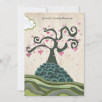 Famille Réunion Coeur Arbre Moderne Vecteur Invita