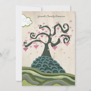Invitation Famille Réunion Coeur Arbre Moderne Vecteur Invita