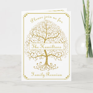 Invitation Famille Reunion Gold Tree élégant luxe moderne