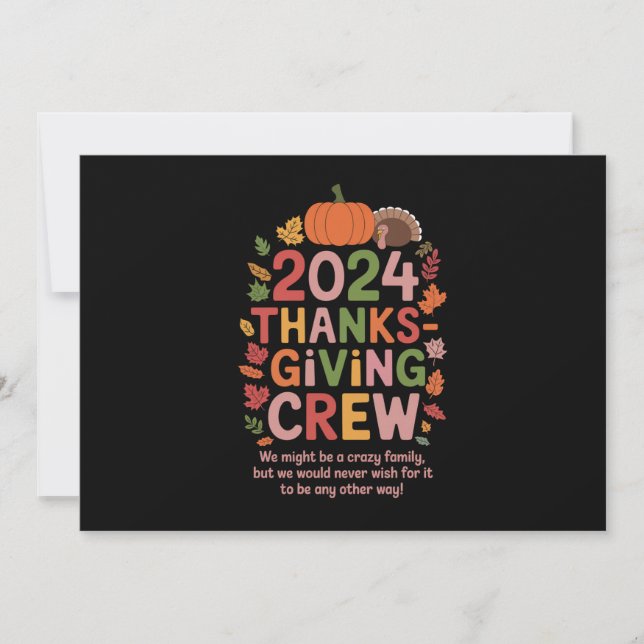 Invitation Famille Thanksgiving 2024 Équipage Turquie corresp (Devant)