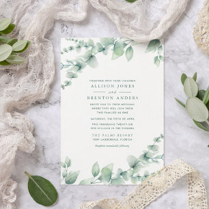 Invitation Familles mixtes Botanique Mariage de verdure