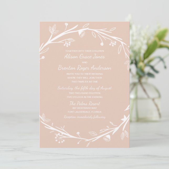 Invitation Familles mixtes Mariage de couronne (Debout devant)