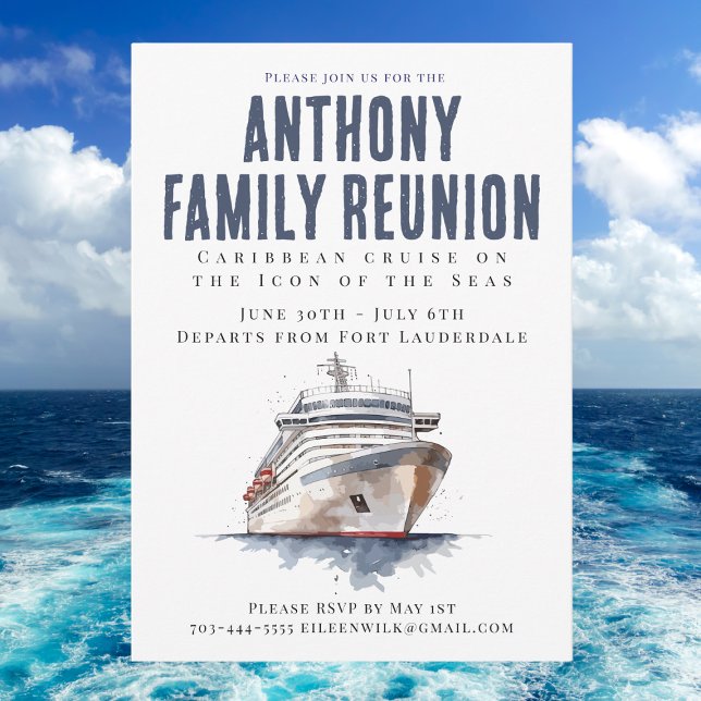 Invitation Family Reunion Cruise Vacation  (Créateur téléchargé)