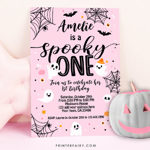 Invitation Famoso uno, apprêt cumpleaños, Halloween rosa