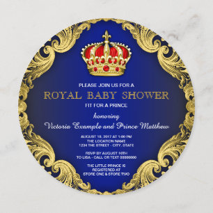 Invitation Fancy Baby shower Royal Blue