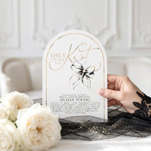 Invitation Fancy Black Bow Elle Noue Le Nœud Enterrement de V
