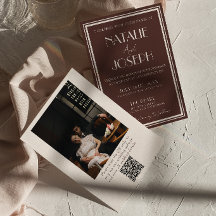 Fancy Black Cream Old Money Code QR Photo Mariage
