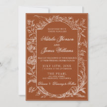 Fancy Burnt Orange Floral Boho Terracotta Wedding