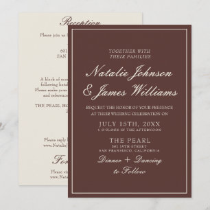 Invitation Fancy Chocolate Marron Vieille Fortune Tout En Un