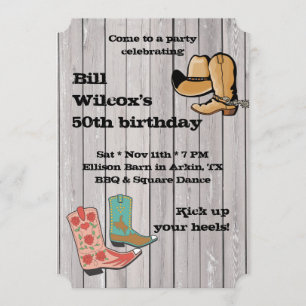 Invitation Fancy Cowboy Boots