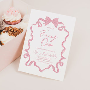 Invitation Fancy One Bow Coquette Anniversaire