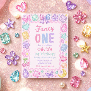 Invitation Fancy One Fantaisie Bijou Anniversaire 1 an