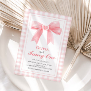 Invitation Fancy One Rose Bow preppy Coquette 1er anniversair