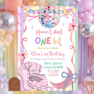 Invitation Fancy Pastel N'ai pas dormi d'un poil anniversaire