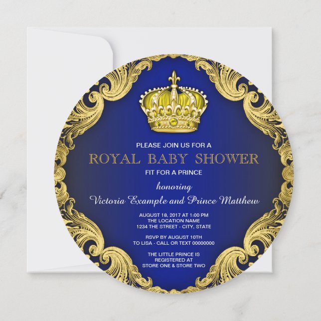 Invitation Fancy Prince Baby shower (Dos)
