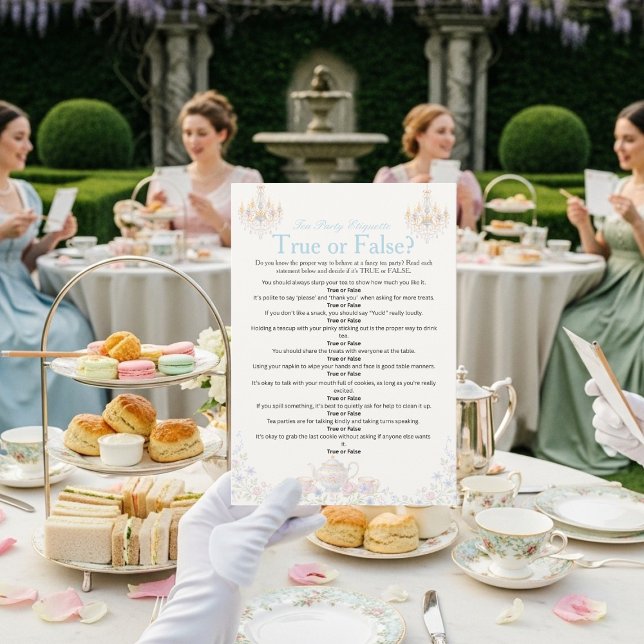Invitation Fancy Tea Etiquette Game Card (Fancy Tea Etiquette Game Card)