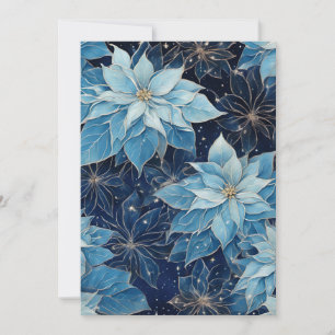 Invitation Fantaisie bleue de poinsettia