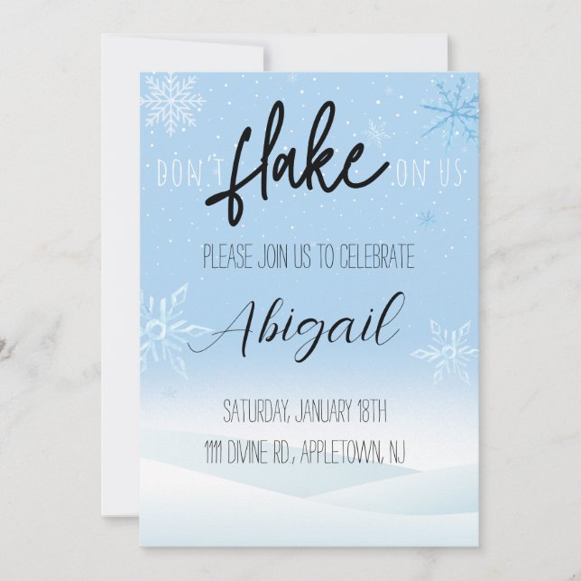 Invitation Fantaisie de neige amusante Hiver Thème Anniversai (Devant)