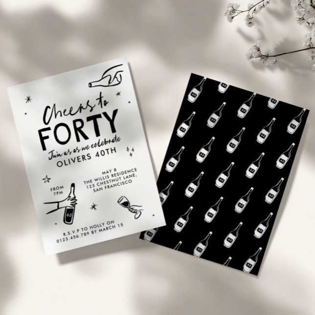 Invitation fantaisie dessinée à la main à la fête des boisson (Créateur téléchargé)