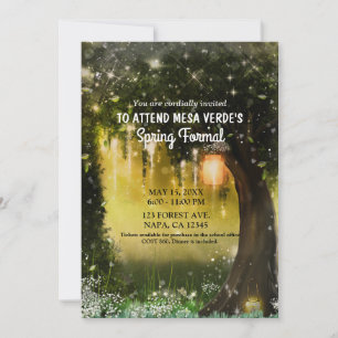 Invitation Fantaisie Étincelle Forêt Verte Enchantée Prom 