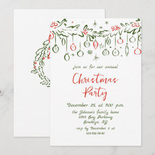 Invitation Fantaisie Main dessinée Whimsical Noël Fête