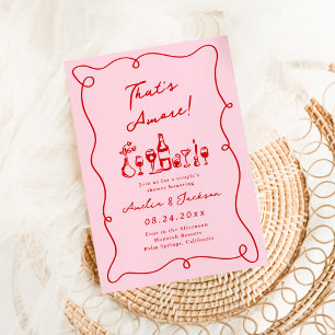 Invitation Fantaisiste Dessin à la Main Rose & Rouge C'est l'