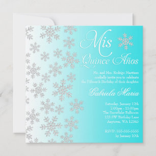 Invitation Fantasme de neige Turquoise Hiver Wonderland Quinc